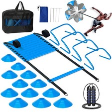 Agility Ladder, Soccer Training Equipment Set, 4 Agility Hurdles, 20ft Speed ...