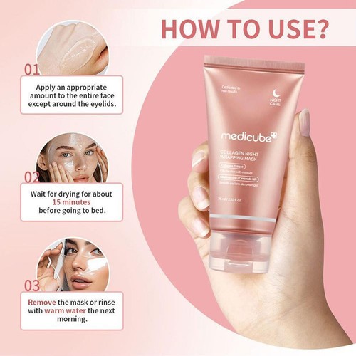Collagen Night Wrapping Mask Overnight Wrapping Peel Off Natural Facial Mask 75⊙ - Picture 11 of 22
