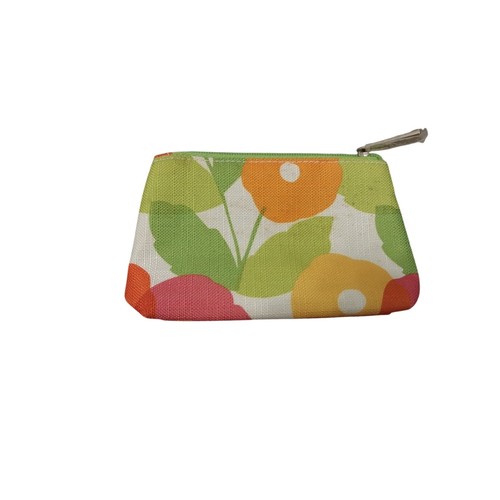 Clinique Mini Zipper Travel Makeup Cosmetic Bag Flowers