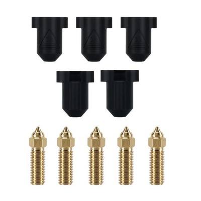 3D Printer Nozzle Set, Compatible with Creality K1/Max, 0.4mm Brass, Silicone...