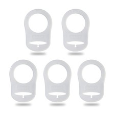 Pacifier Clip Silicone Holder Rings Clear 5 Pack Pacifier Accessory