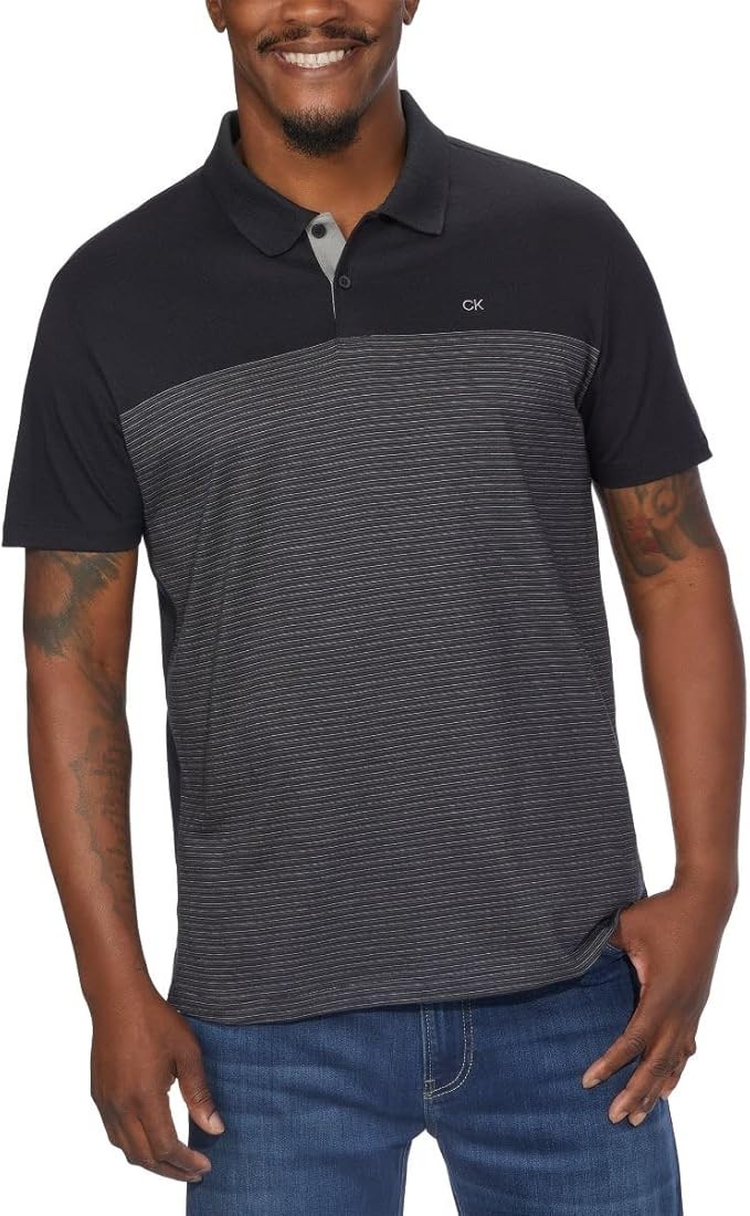 Calvin Klein Mens Liquid Touch Polo Shirt Black XL 5790₽