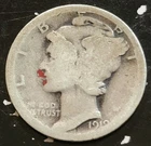 1919 USA Silver Dime Antique Coin