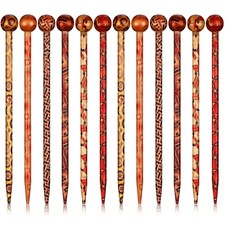 12 Pieces Wooden Hair Sticks Bulk Vintage Japanese Chinese Hairpins for Women