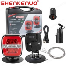 2X Wireless Trailer Lights Magnetic LED Tow Light Turn Signal Brake Reverse Stop