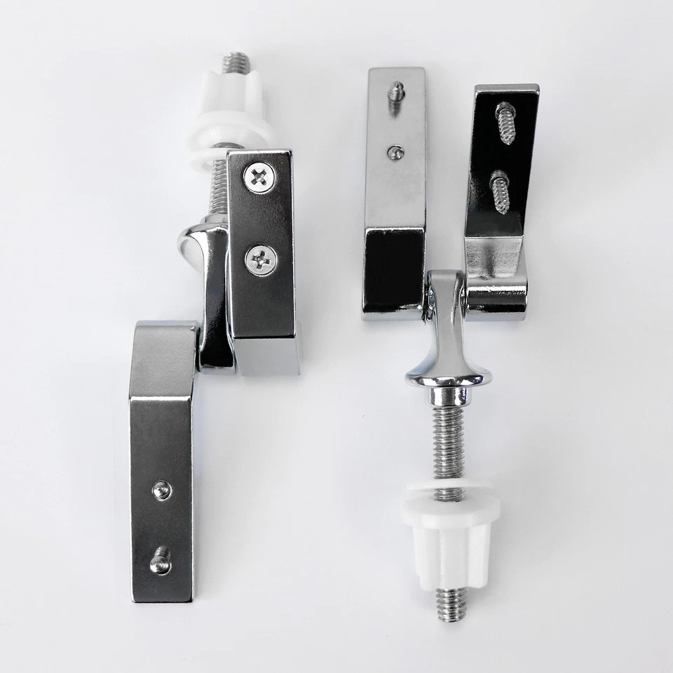 Bisagras universales para asiento de inodoro, bisagras metálicas cromadas con pernos tornillos tuercas Foto 4 de 4