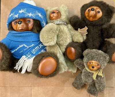 Robert Raikes Wood Face Bear Lot 4 Eric Cookie Applause