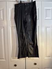 ZARA Womens Black Faux Leather Pant Pleather Trouser Size 6 EUC