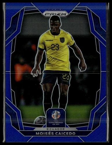 2024 Panini Prizm CONMEBOL Copa America #65 Moisés Caicedo Blue #/110 SN