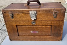 Vintage Craftsman 7 Drawer Wood Machinist Tool Boxchest