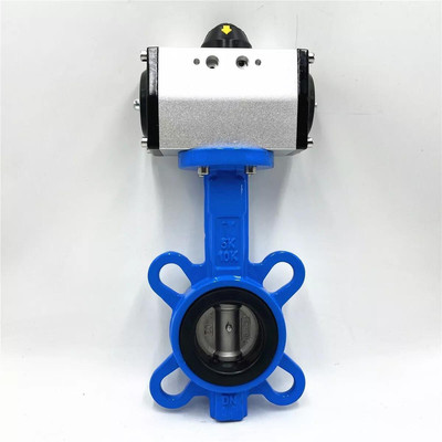 2.5'' DN65 Double Acting Pneumatic Butterfly Valve Wafer Type EPDM Sealing