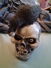Skull Crow With Eye Halloween Decoration Raven Michael's Silver Black