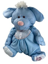Fisher Price Puffalump 2006 Nylon Plush Blue Stuffed Animal Dog Removable Dress