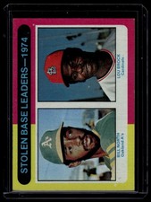 1975 Topps #309 1974 Stolen Base Leaders (Bill North / Lou Brock)