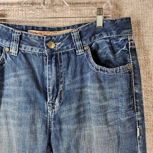 Rock & Roll Cowboy Jeans Mens 34x34 Blue Double Barrel Distressed Relax Bootcut - Picture 3 of 16