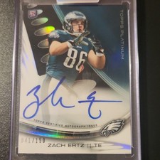 Topps Platinum Zach Ertz #A-ZE Eagles Rookie Autograph /150 Football Card. rookie card picture