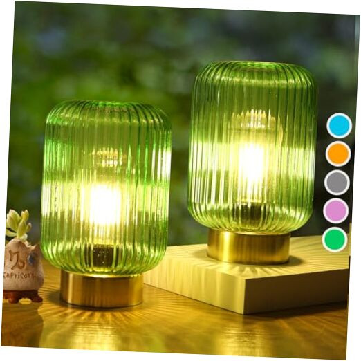 Vintage Battery-Operated Table Lamp with Timer for Home Decor Set of 2