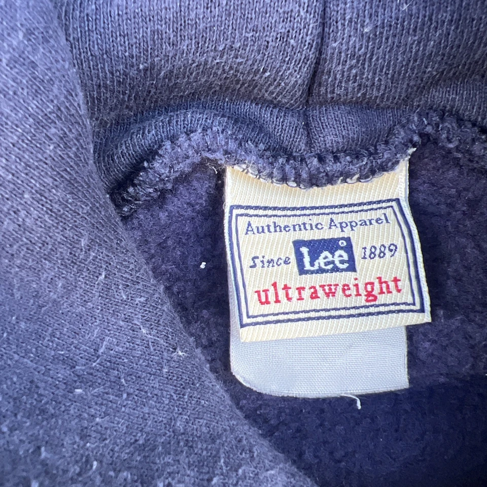 Vintage Lee Ultraweight US Rowing Navy Blue Hoodie Sweatshirt Large - Image 2 of 4