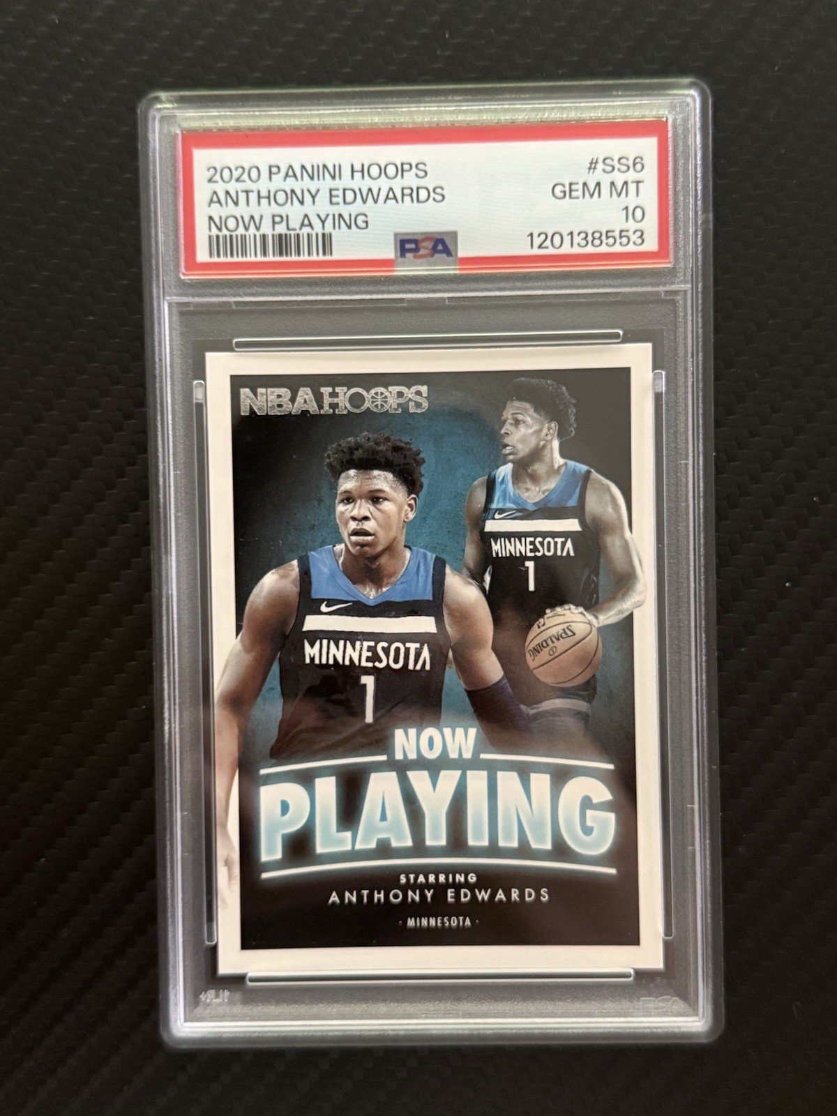 Panini 2020-21 NBA Hoops Now Playing Anthony Edwards RC #SS-6 PSA 10