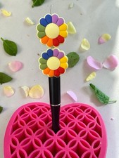 Focal For Beadable Pens, Keychains, Etc.-Flower Theme-2 Count