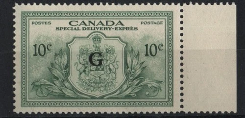 Canada #EO2  10c green  MNH  SPECIAL DELIVERY   'G' OVERPRINTED IN BLACK  1950