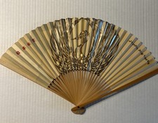 Japan Airlines Hand Fan 9  X 15  Graphics On Both Sides Vintage