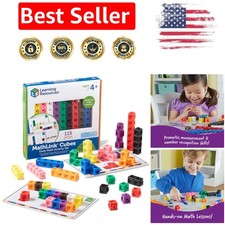 115-Piece MathLink Cubes Set for Preschool - Fun Early Math Skills Development