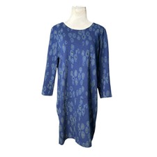 Gap Blue Leopard Print 3/4 Sleeve Mini Dress size M