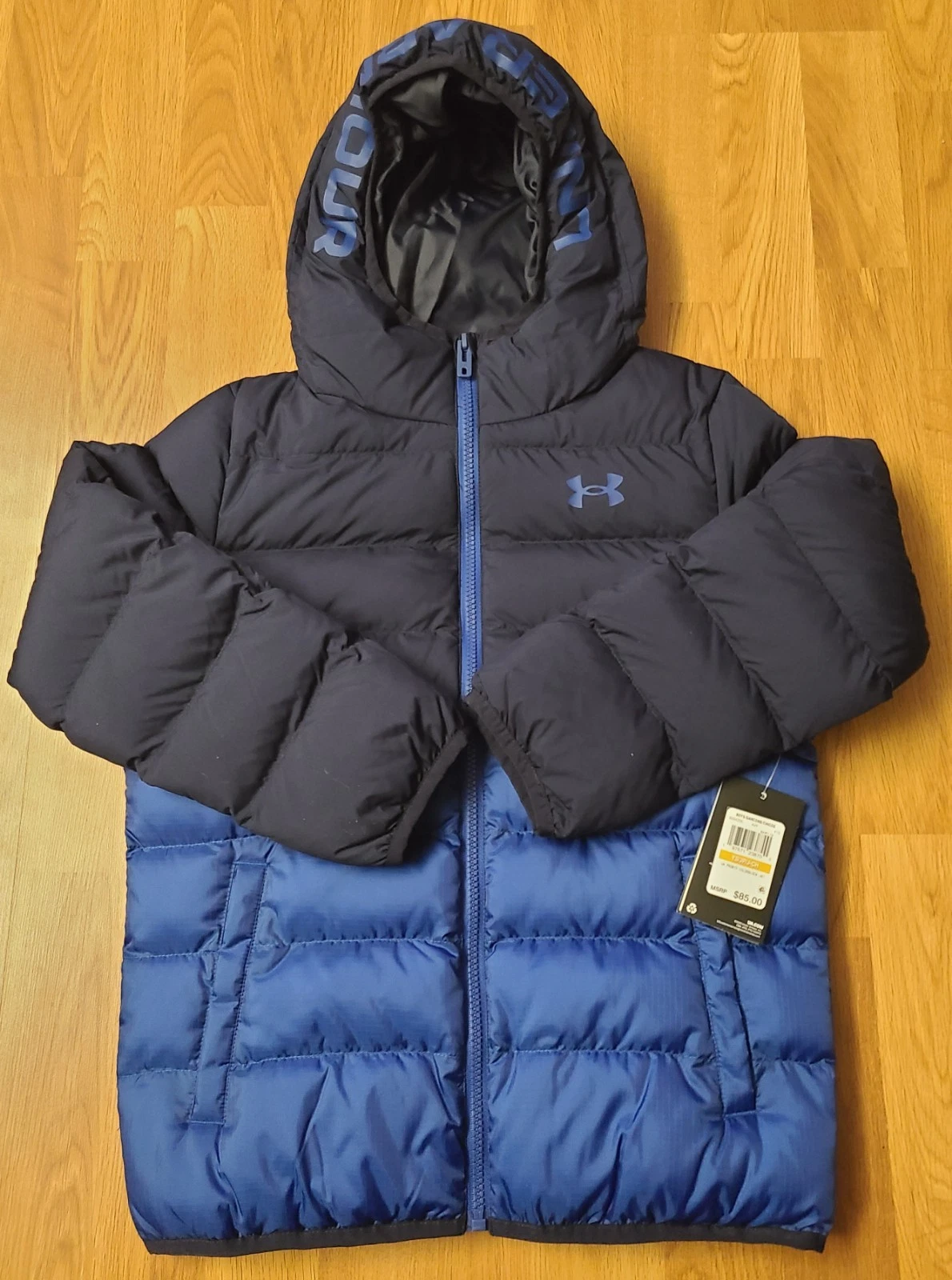 $85 Under Armour UA Puffer Jacket - Youth Boys - Blue/Black - Size YS Small NWT