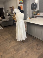 Mac Duggal Gown With Gorgeous Flower At Shoulder And Flowing Skirt Detail