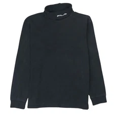 Fila 90's Lightweight Turtle Neck Jumper / Sweater Small Black