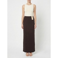 Daystar Gonna Lunga Donna Marrone Taglia Unica Elastica Sfoderata Tubo Italiana