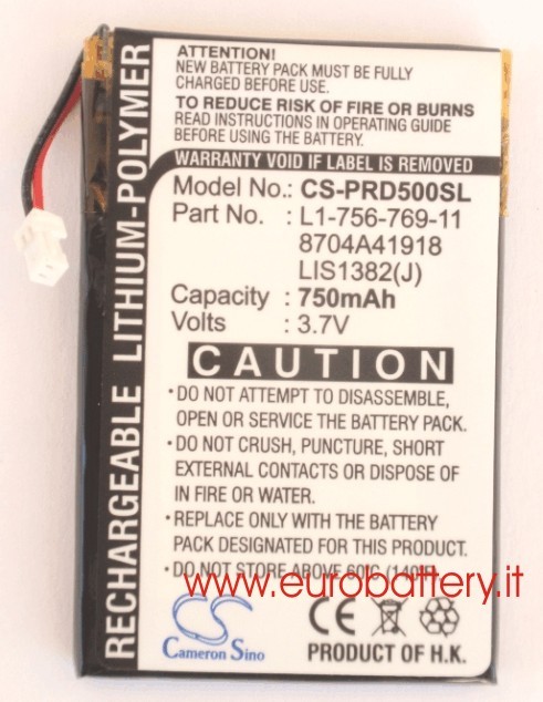 Batteria Ricambio Sony PRS-505 750mAh LIS1382 | Alta Qualità