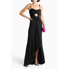 Cinq a Sept Harlin Black Cut-Out Hi-Low Evening Gown 6