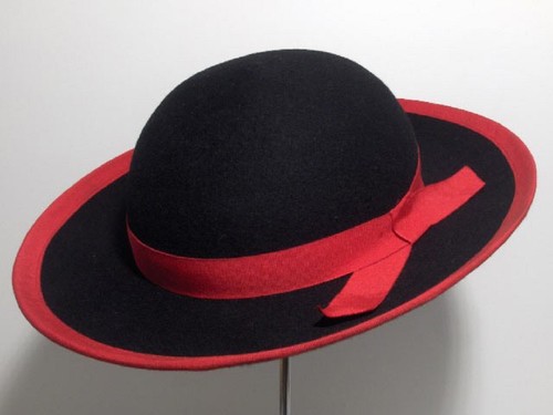 Cappello a larghe falde con orlatura rossa Gioppino | eBay