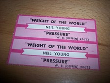 2 Neil Young Weight Of The World / Pressure Jukebox Title Strips