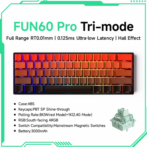 Akko MonsGeek FUN60 PRO/MAX Magnetic Gaming Keyboard 0.01mm RT 60% Layout - Picture 18 of 30