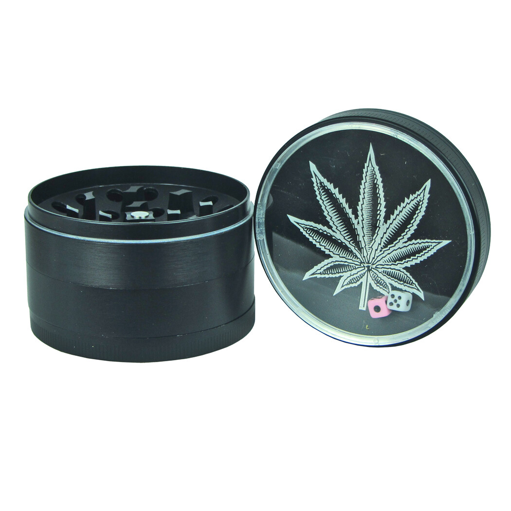 Dry Herb Grinder Roulette Style Large 60mm 4 Piece Kitchen Crusher