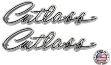 Front Fender Cutlass Script Emblem Set For 1968-1969 Oldsmobile Cutlass Usa Made