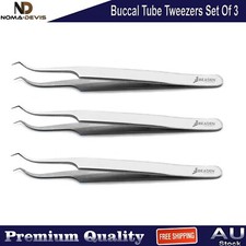 3PCS Buccal Tube Tweezers Bracket Placing Holding Dental Orthodontic Forceps CE