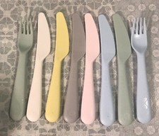 IKEA Kalas Kids Multicolor Plastic Cutlery SET of 8 Safe BPA Free Knives/Forks