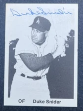 DUKE SNIDER 1975 TCMA All-Time Baseball Card AUTO Autograph Signed