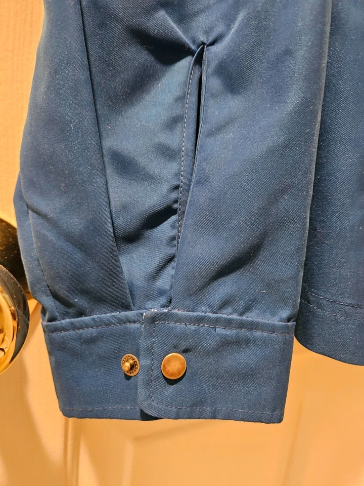 Chaqueta cortavientos de colección nueva con etiquetas Evan Picone E P Pro azul real cremallera completa talla L Foto 2 de 4