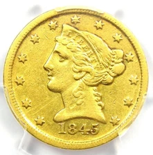 1845-D Liberty Gold Half Eagle $5 - PCGS XF Detail (EF) - Rare Dahlonega Coin