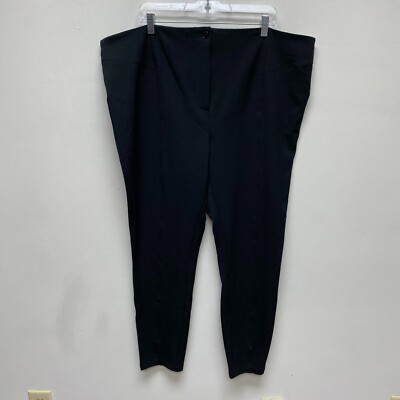 City Chic Womens Black Split Front High Rise Casual Solid Button Dress Pants 16