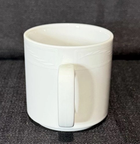 Royale Rego Coffee Mug Porcelain White Stoneware Biscayne Pattern 3.5" Thailand - Picture 6 of 10