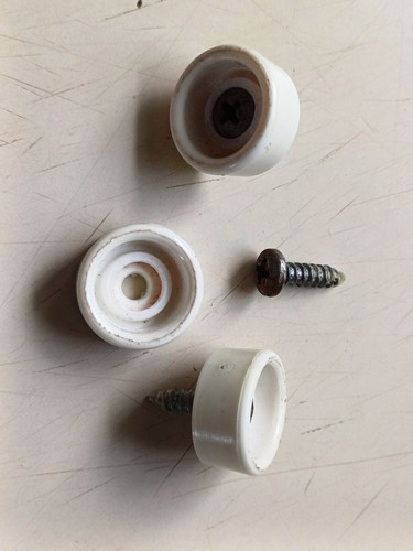 2 pieces adjustable feet device feet stand H = 8.5 mm d = 18 mm hard plastic + screws