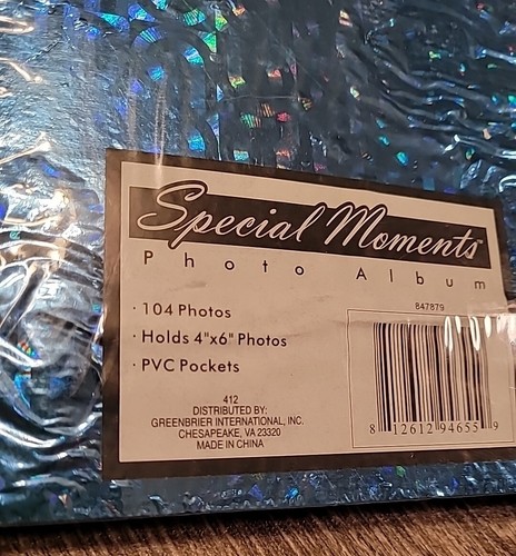 Special Moments Photo Album Blue Glitter 4 x 6 Holds 104 Photos PVC Pockets New - Picture 8 of 13