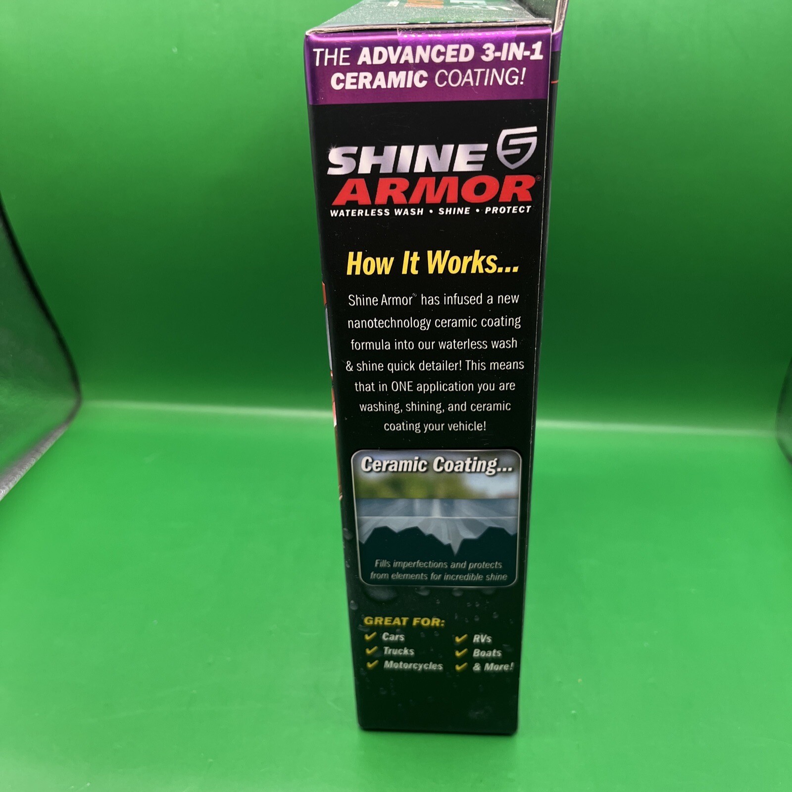 NEW Shine Armor 3IN1 Ceramic Coating Car Wax Wash And Shine 8oz As