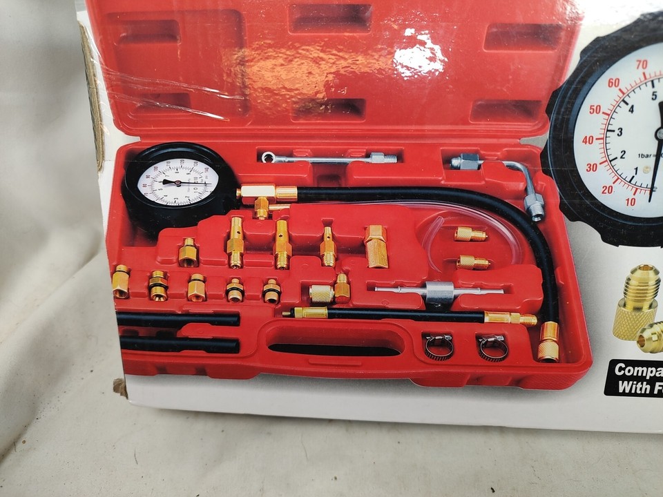 BETOOLL 0140PSI Fuel Injector Injection Pump Pressure Tester Gauge Kit